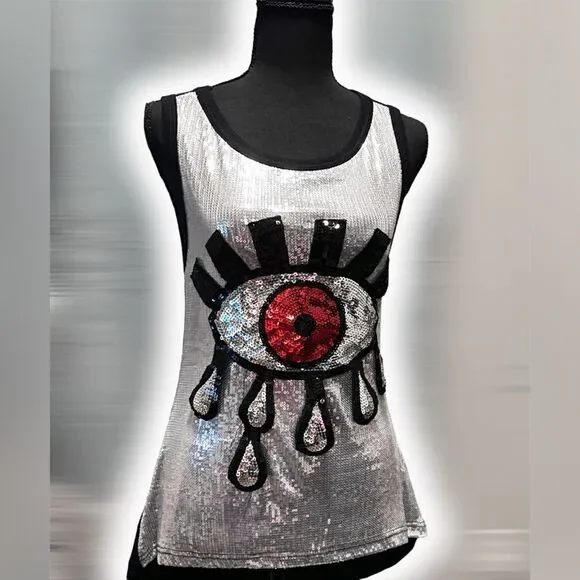 Evil 😈 eye silver top - Picture 2 of 3